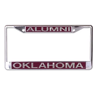 WinCraft Oklahoma Sooners Glitter Laser Cut Metal License Plate Frame - Oklahoma Alumni