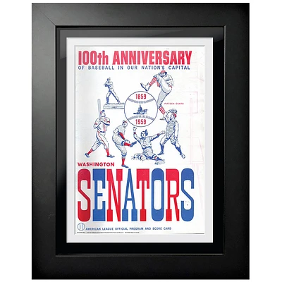 Washington Senators Vintage 12'' x 16'' Framed Program Cover