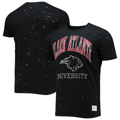 Men's Original Retro Brand Black Clark Atlanta University Panthers Bleach Splatter T-Shirt