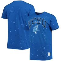 Men's Original Retro Brand Royal ECSU Vikings Bleach Splatter T-Shirt