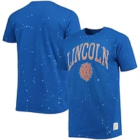 Men's Original Retro Brand Royal Lincoln Lions Bleach Splatter T-Shirt