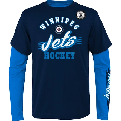 Youth Navy/Blue Winnipeg Jets Two-Man Advantage - T-Shirt Combo Pack