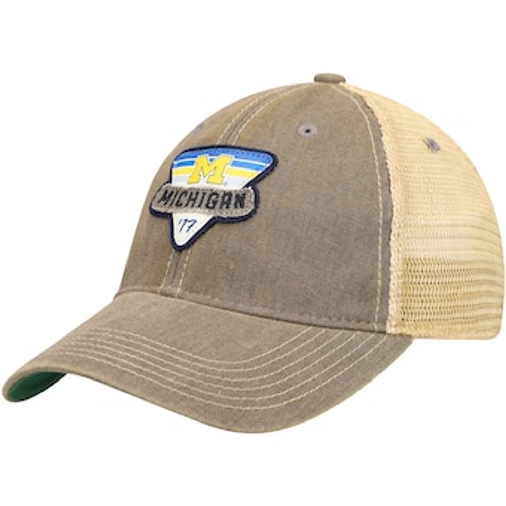 Men's Gray Michigan Wolverines Legacy Point Old Favorite Trucker Snapback Hat