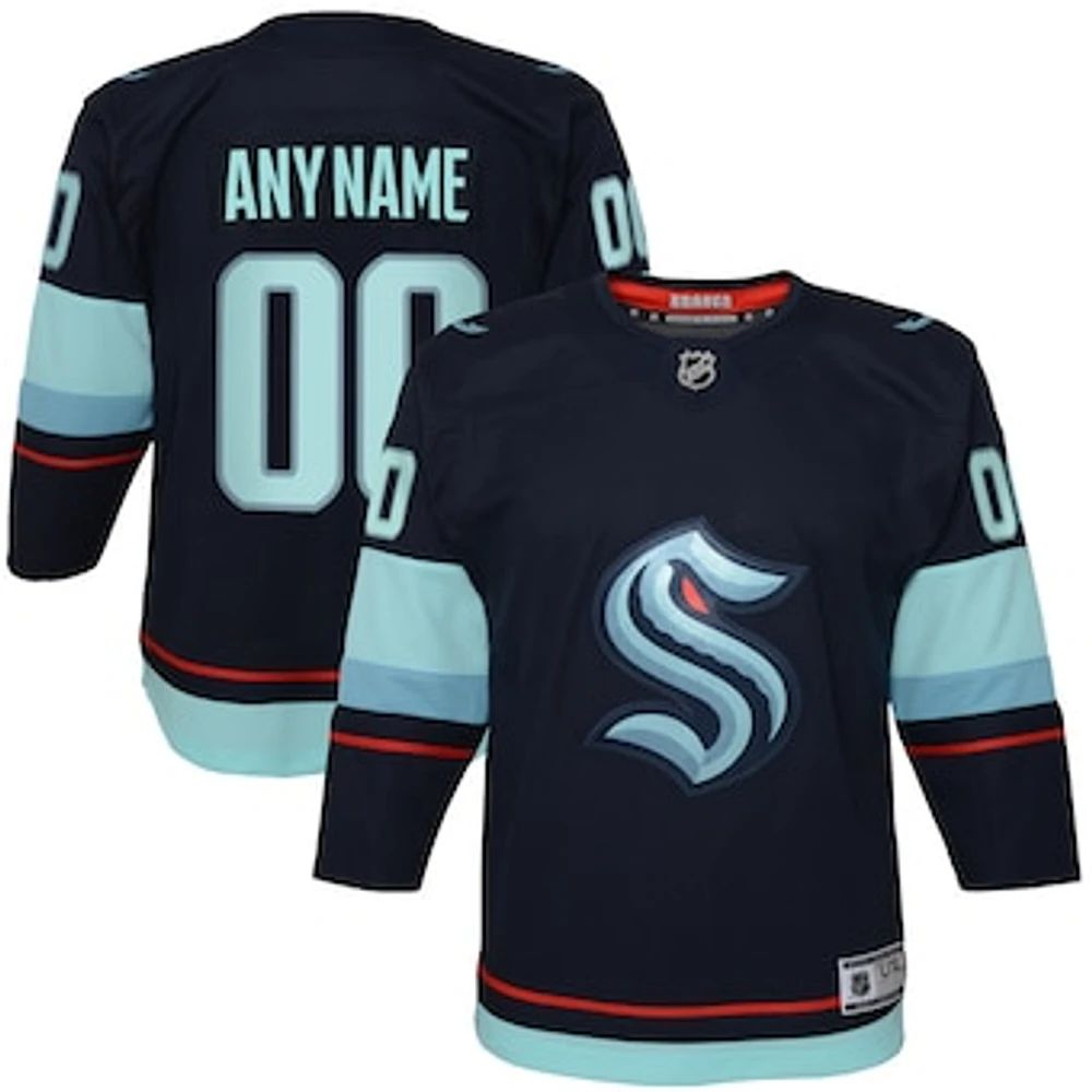 Youth Navy Seattle Kraken Home Premier Custom Jersey