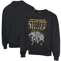 Men's Junk Food Black Pittsburgh Steelers Avengers Throwback - Pullover Sweatshirt