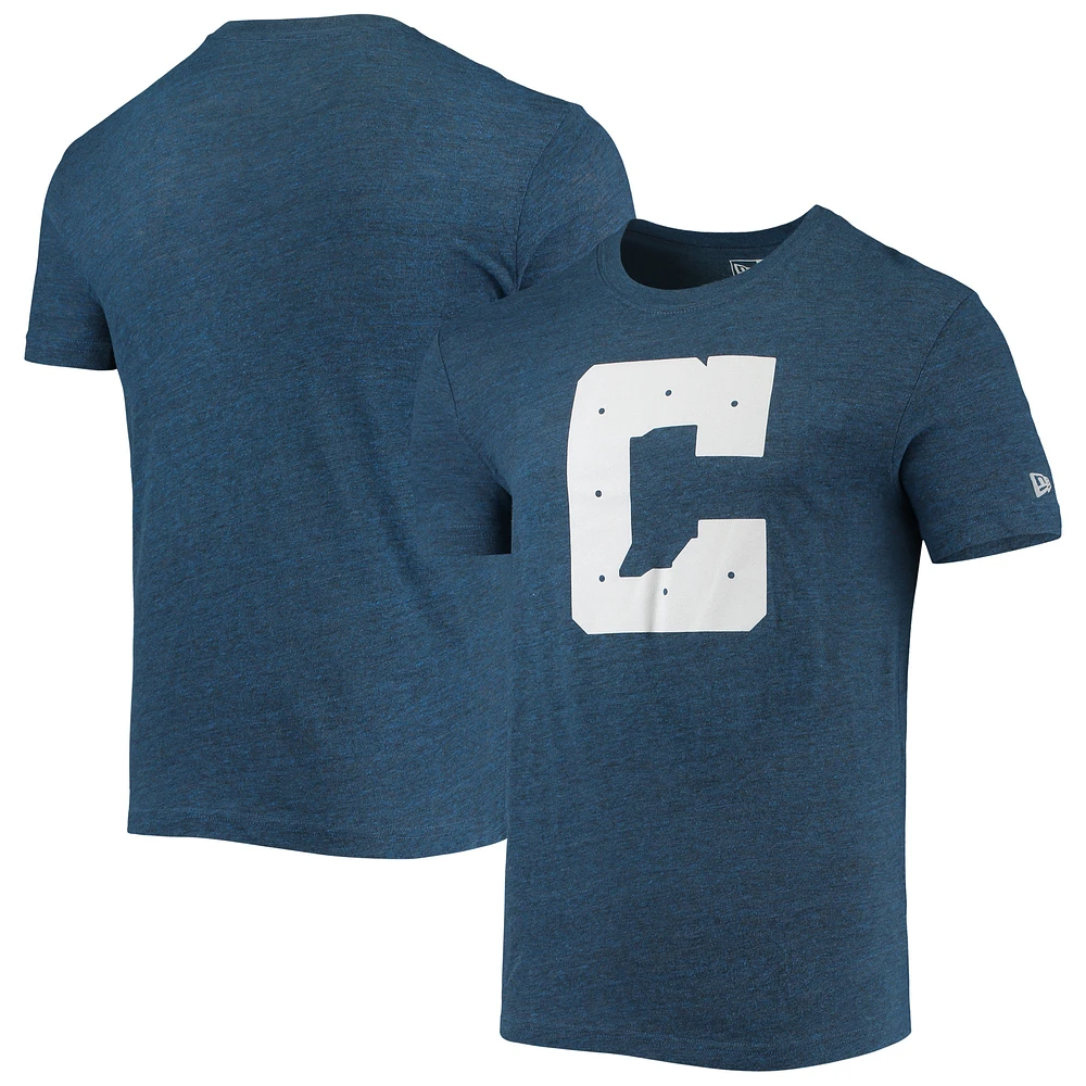 Men's New Era Heathered Royal Indianapolis Colts Alternative Logo Tri-Blend T-Shirt