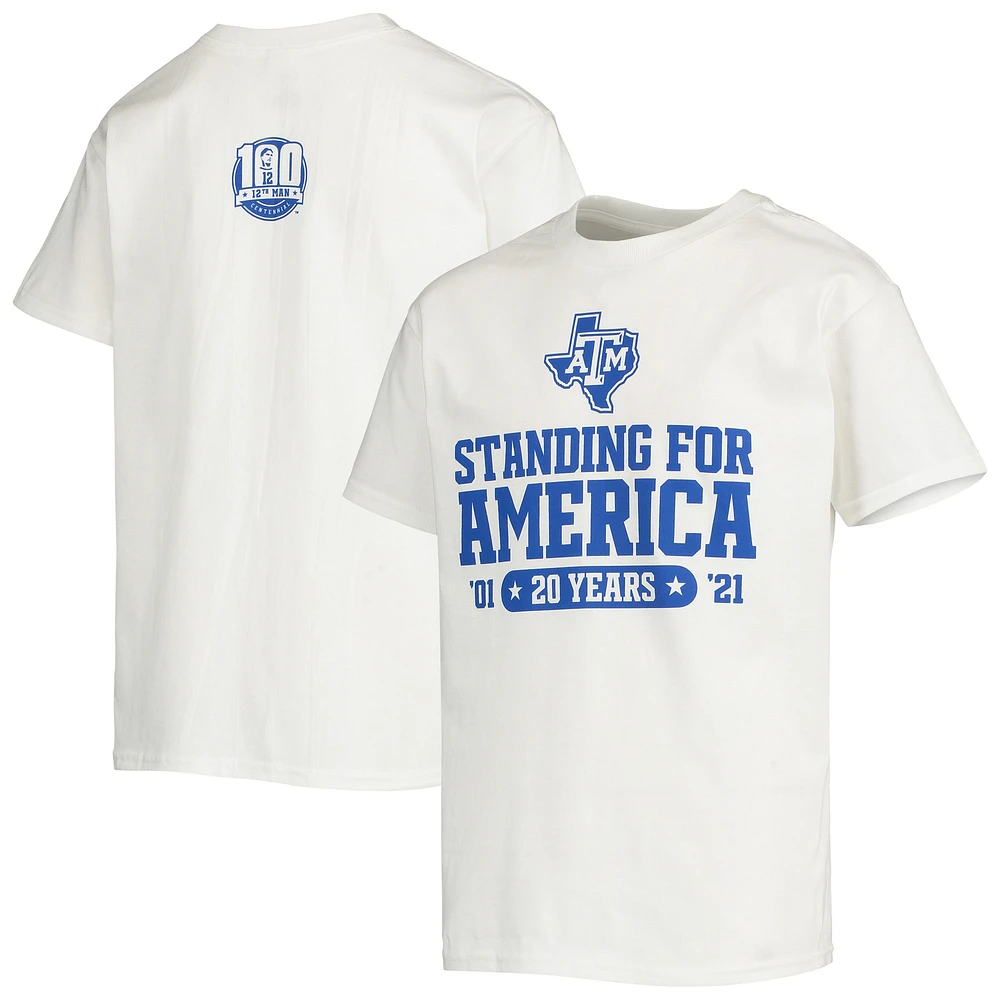 Youth White Texas A&M Aggies Standing For America T-Shirt