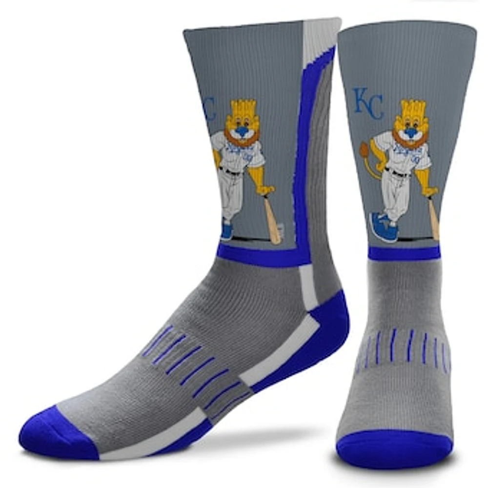 Men's For Bare Feet Kansas City Royals Mascot Snoop V-Curve Crew Socks