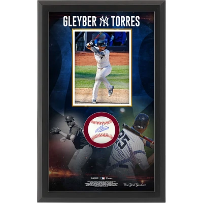 Gleyber Torres New York Yankees Autographed Framed 25.5" x 16.25" Baseball Shadowbox Collage