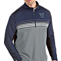Men's Antigua Navy/Gray Villanova Wildcats Pace Quarter-Zip Pullover Jacket