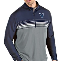 Men's Antigua Navy/Gray Villanova Wildcats Pace Quarter-Zip Pullover Jacket