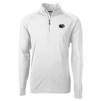 Men's Cutter & Buck White Penn State Nittany Lions Adapt Eco Knit Quarter-Zip Pullover Jacket