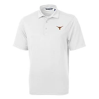 Men's Cutter & Buck White Texas Longhorns Virtue Eco Pique Recycled Polo