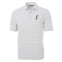 Men's Cutter & Buck Gray Cincinnati Bearcats Virtue Eco Pique Stripe Recycled Polo
