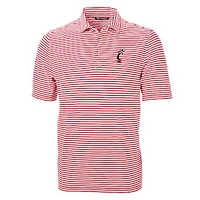 Men's Cutter & Buck Red Cincinnati Bearcats Virtue Eco Pique Stripe Recycled Polo