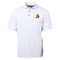 Men's Cutter & Buck White Oregon Ducks Virtue Eco Pique Tile Print Polo