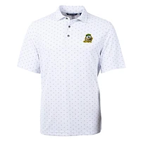 Men's Cutter & Buck White Oregon Ducks Virtue Eco Pique Tile Print Polo