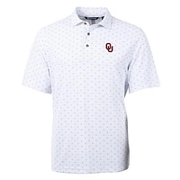 Men's Cutter & Buck White Oklahoma Sooners Virtue Eco Pique Tile Print Polo