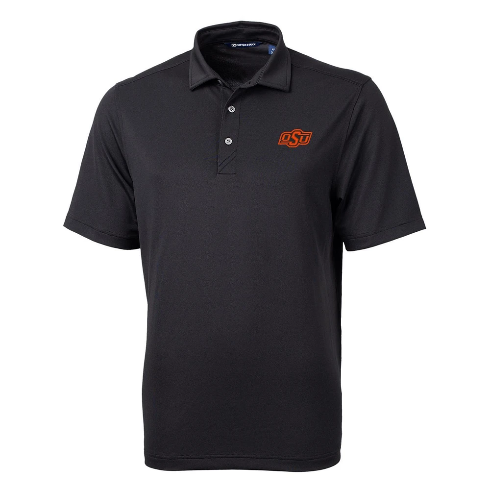 Men's Cutter & Buck Black Oklahoma State Cowboys Big Tall Virtue Eco Pique Recycled Polo