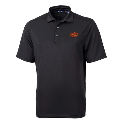 Men's Cutter & Buck Black Oklahoma State Cowboys Big Tall Virtue Eco Pique Recycled Polo