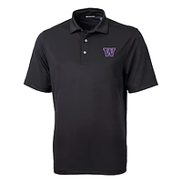 Men's Cutter & Buck Black Washington Huskies Big Tall Virtue Eco Pique Recycled Polo