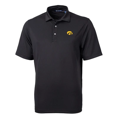 Men's Cutter & Buck Black Iowa Hawkeyes Big Tall Virtue Eco Pique Recycled Polo