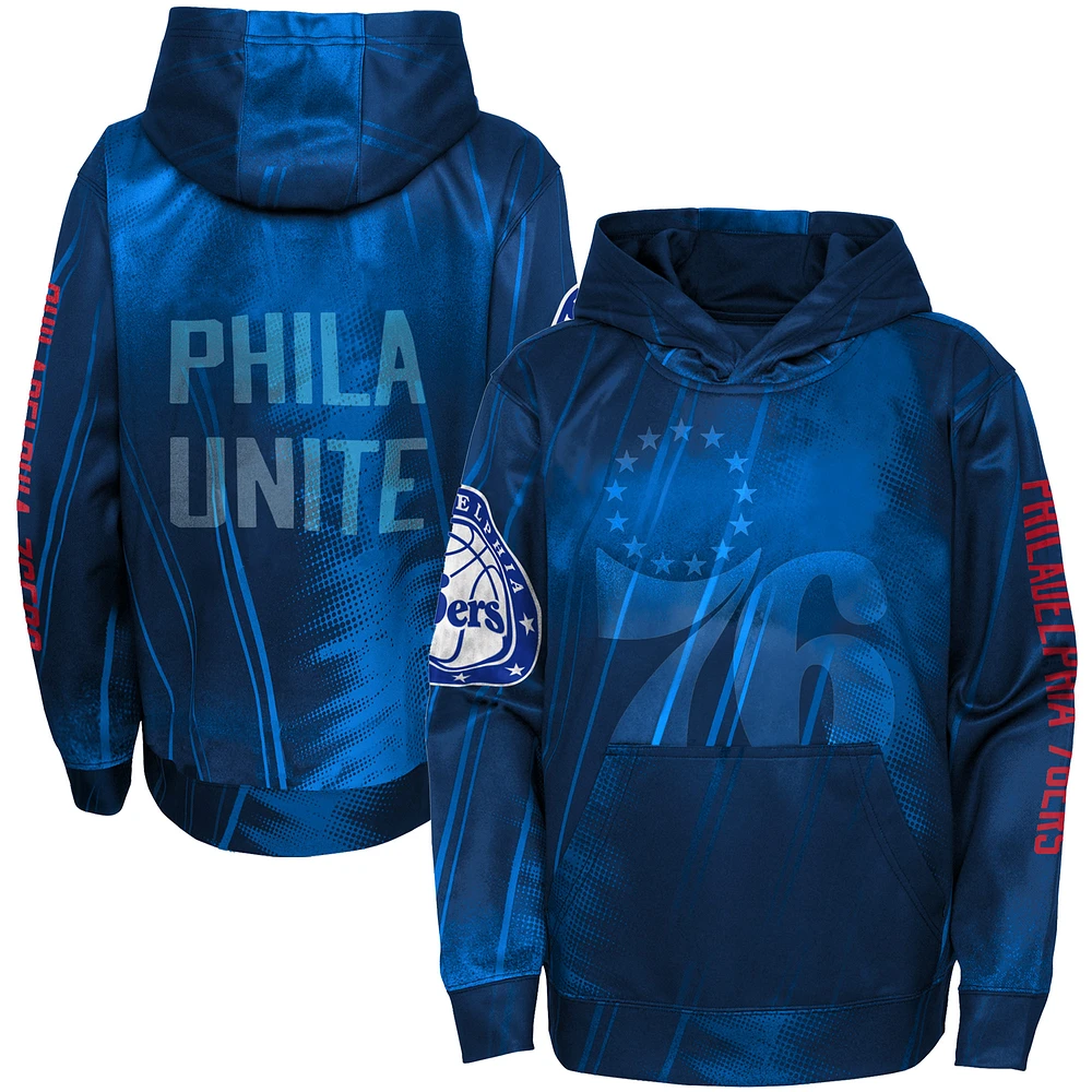 Youth Black Philadelphia 76ers Outside the Key - Pullover Hoodie