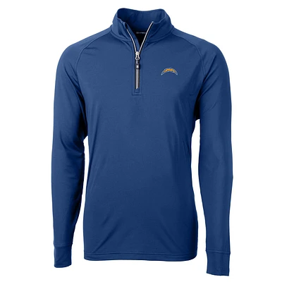 Men's Cutter & Buck Royal Los Angeles Chargers Adapt Eco Knit Quarter-Zip Pullover Jacket