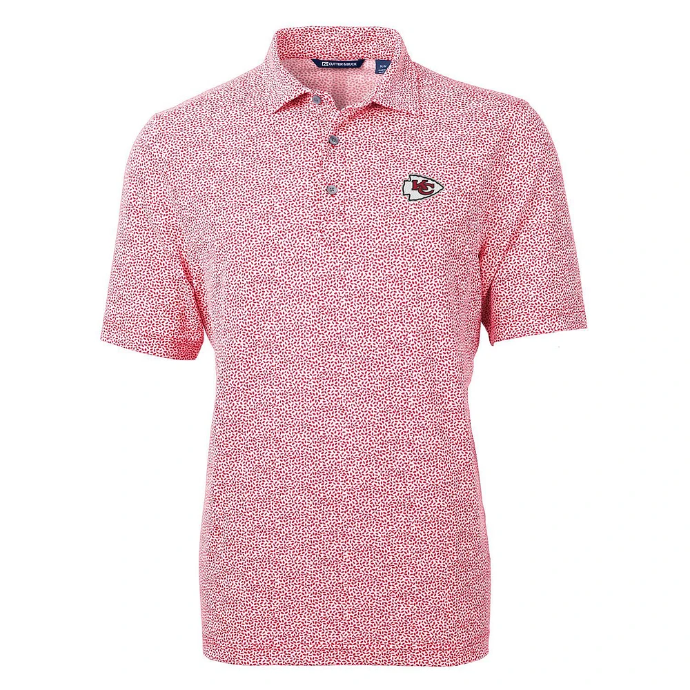 Men's Cutter & Buck Red Kansas City Chiefs Virtue Eco Pique Botanical Print Polo