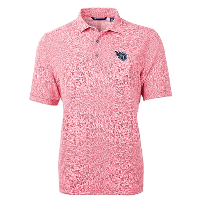 Men's Cutter & Buck Red Tennessee Titans Virtue Eco Pique Botanical Print Polo