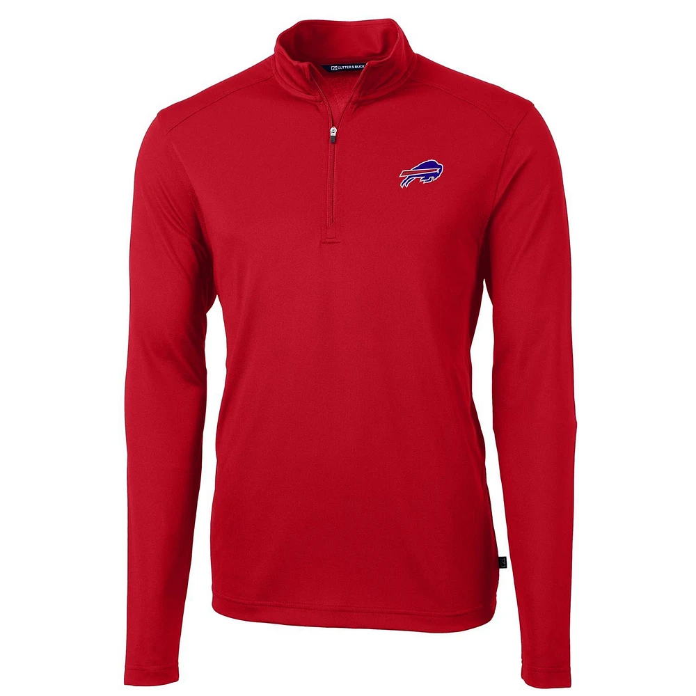 Men's Cutter & Buck Buffalo Bills Virtue Eco Pique Recycled Quarter-Zip Pullover Jacket