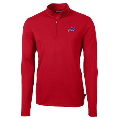 Men's Cutter & Buck Buffalo Bills Virtue Eco Pique Recycled Quarter-Zip Pullover Jacket