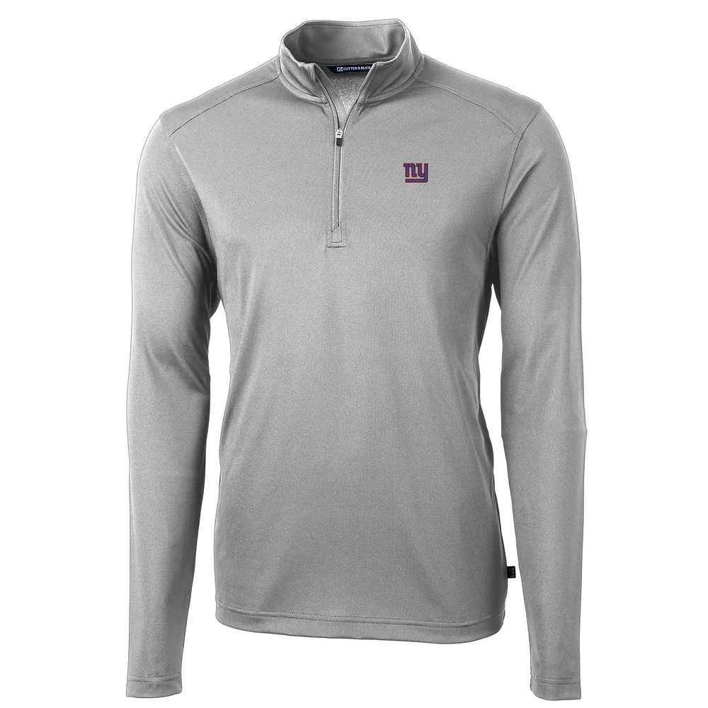 Men's Cutter & Buck New York Giants Virtue Eco Pique Recycled Quarter-Zip Pullover Jacket