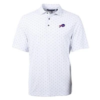 Men's Cutter & Buck White Buffalo Bills Virtue Eco Pique Tile Print Polo
