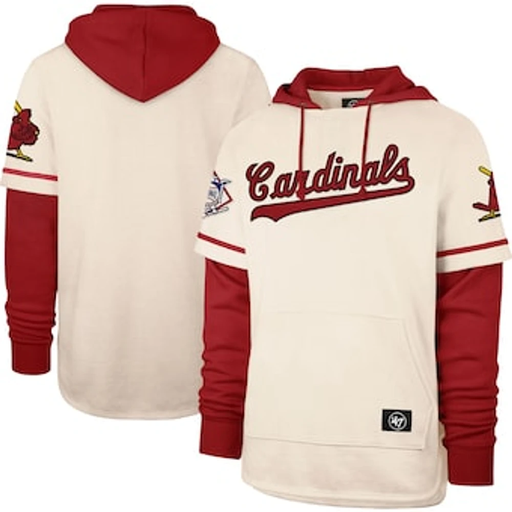 Men's '47 Cream St. Louis Cardinals Trifecta Shortstop Pullover Hoodie