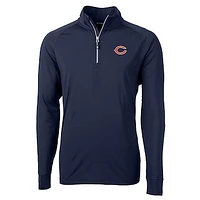 Men's Cutter & Buck Navy Chicago Bears Big Tall Adapt Eco Knit Quarter-Zip Pullover Jacket