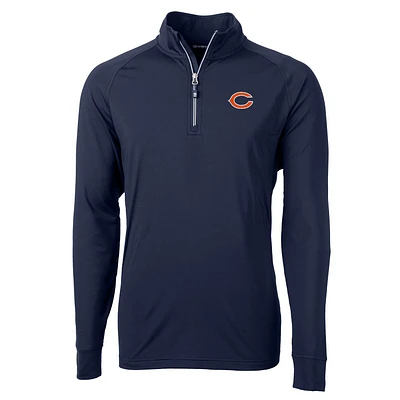 Men's Cutter & Buck Navy Chicago Bears Big Tall Adapt Eco Knit Quarter-Zip Pullover Jacket