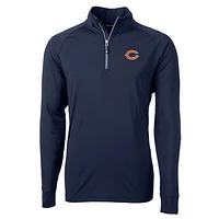 Men's Cutter & Buck Navy Chicago Bears Big Tall Adapt Eco Knit Quarter-Zip Pullover Jacket
