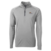 Men's Cutter & Buck Gray Denver Broncos Big Tall Adapt Eco Knit Quarter-Zip Pullover Jacket
