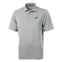 Men's Cutter & Buck Gray Miami Dolphins Big Tall Virtue Eco Pique Recycled Polo