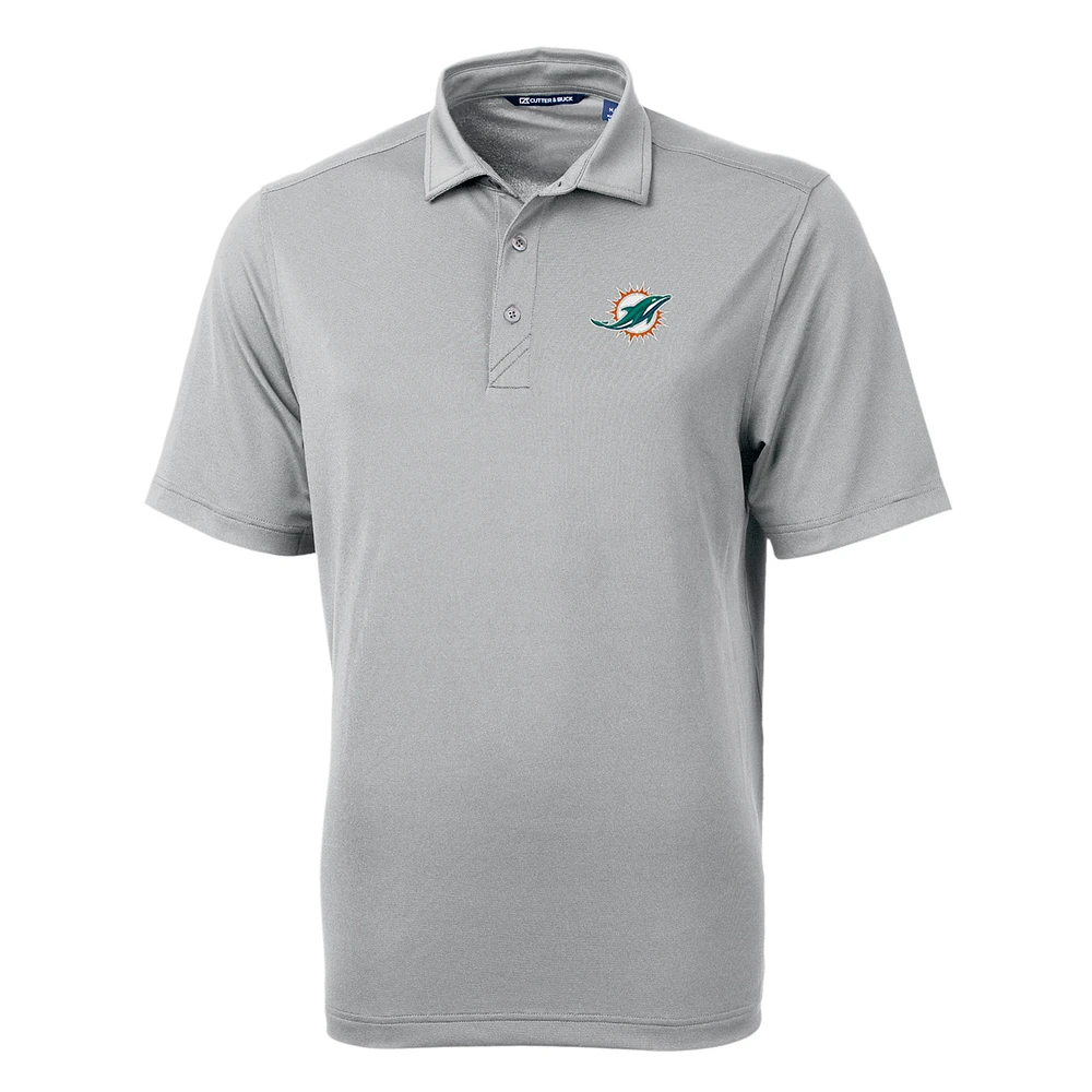 Men's Cutter & Buck Gray Miami Dolphins Big Tall Virtue Eco Pique Recycled Polo