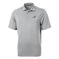 Men's Cutter & Buck Gray Miami Dolphins Big Tall Virtue Eco Pique Recycled Polo