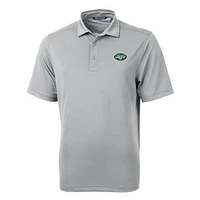 Men's Cutter & Buck Gray New York Jets Big & Tall Virtue Eco Pique Recycled Polo