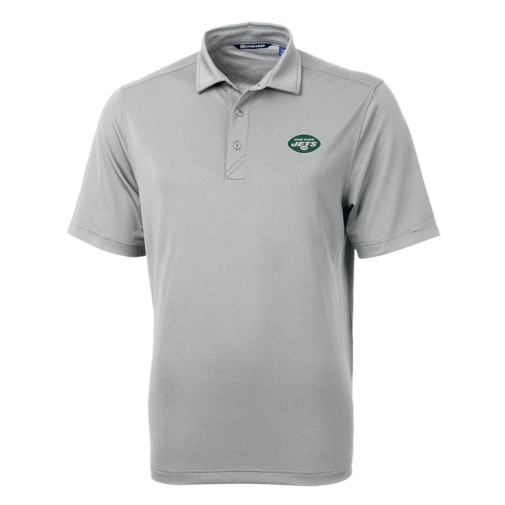 Men's Cutter & Buck Gray New York Jets Big & Tall Virtue Eco Pique Recycled Polo