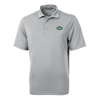 Men's Cutter & Buck Gray New York Jets Big & Tall Virtue Eco Pique Recycled Polo