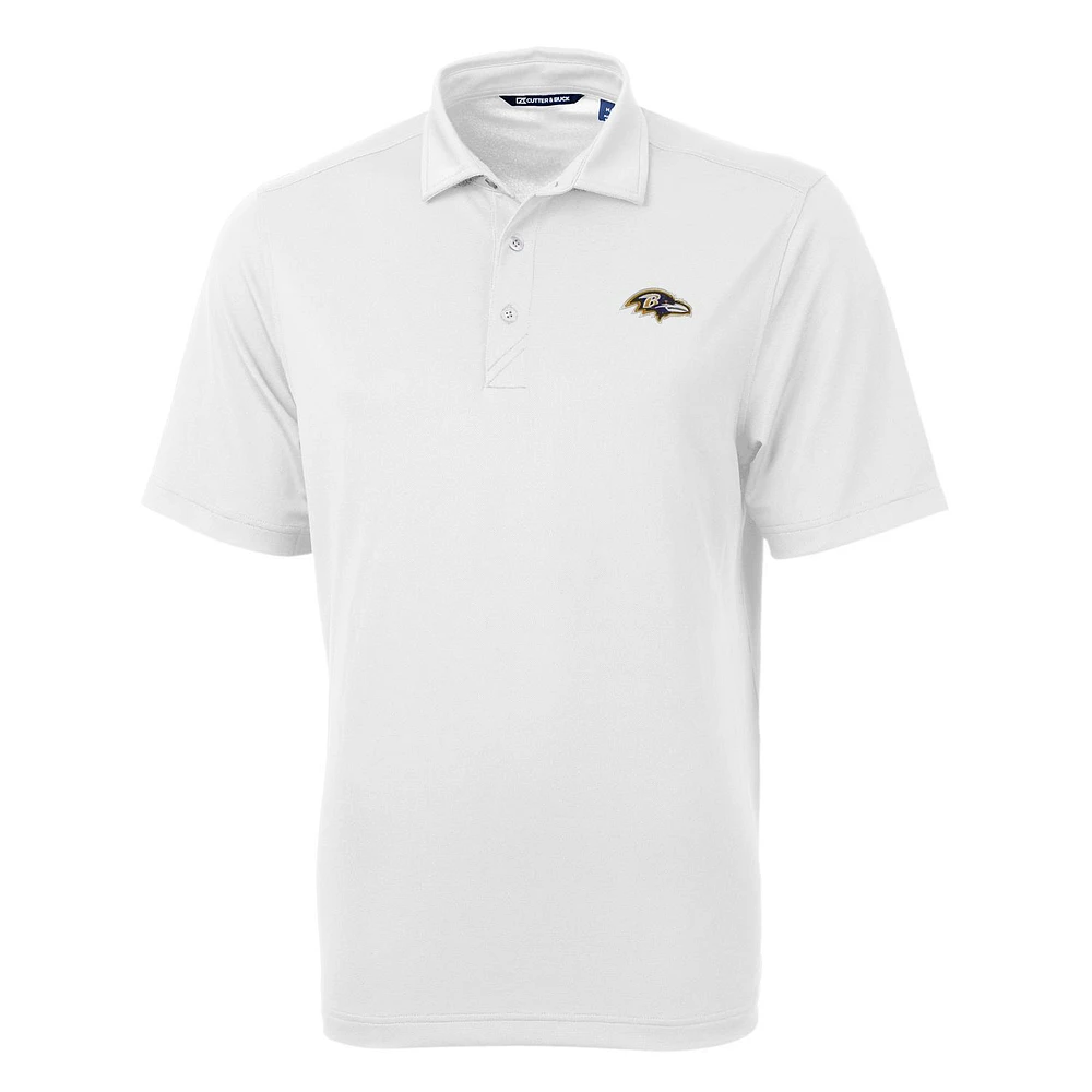 Men's Cutter & Buck White Baltimore Ravens Big & Tall Virtue Eco Pique Recycled Polo