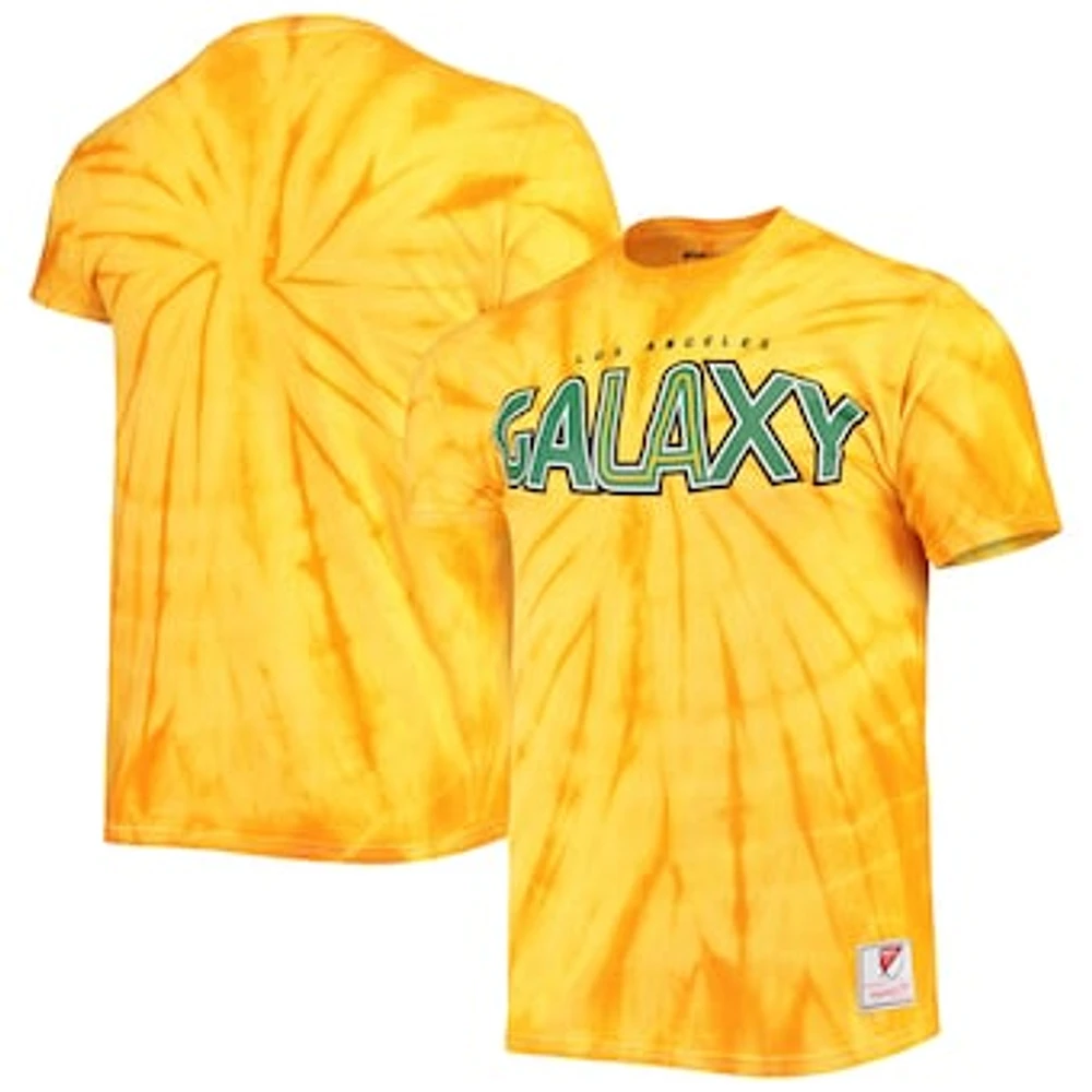 Men's Mitchell & Ness Gold LA Galaxy Since '96 Tie-Dye T-Shirt