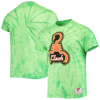 Men's Mitchell & Ness Green San Jose Clash Since '96 Tie-Dye T-Shirt