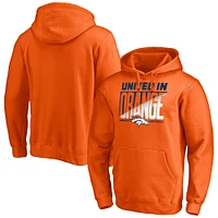 Men's Orange Denver Broncos Hometown Collection United In Orange Logo Fitted Pullover Hoodie