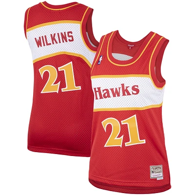 Women's Mitchell & Ness Dominique Wilkins Red Atlanta Hawks  Hardwood Classics Swingman Jersey